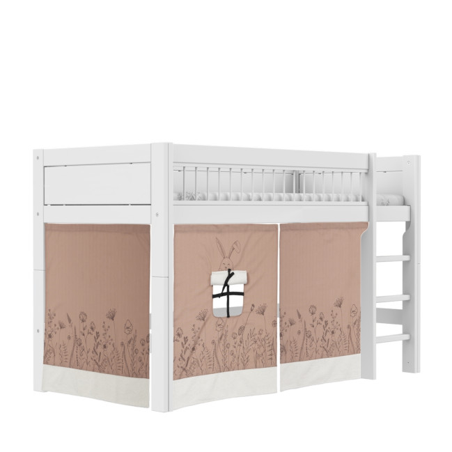 Lifetime Lit mezzanine mi-hauteur échelle droite avec sommier Luxe, blanc
