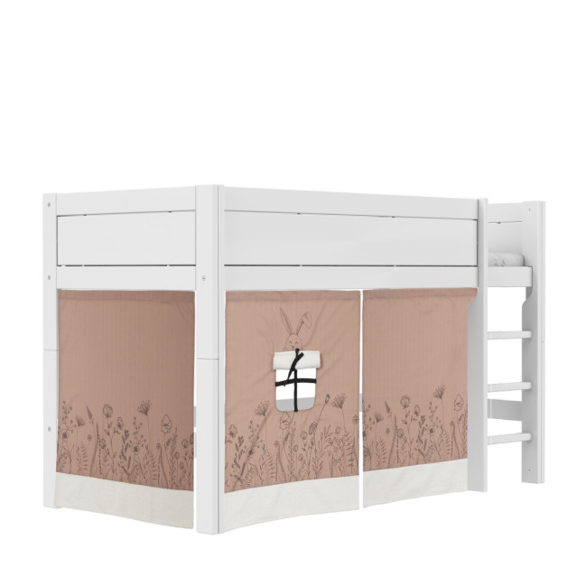 Letto a mezza altezza Lifetime con struttura a doghe deluxe bianca