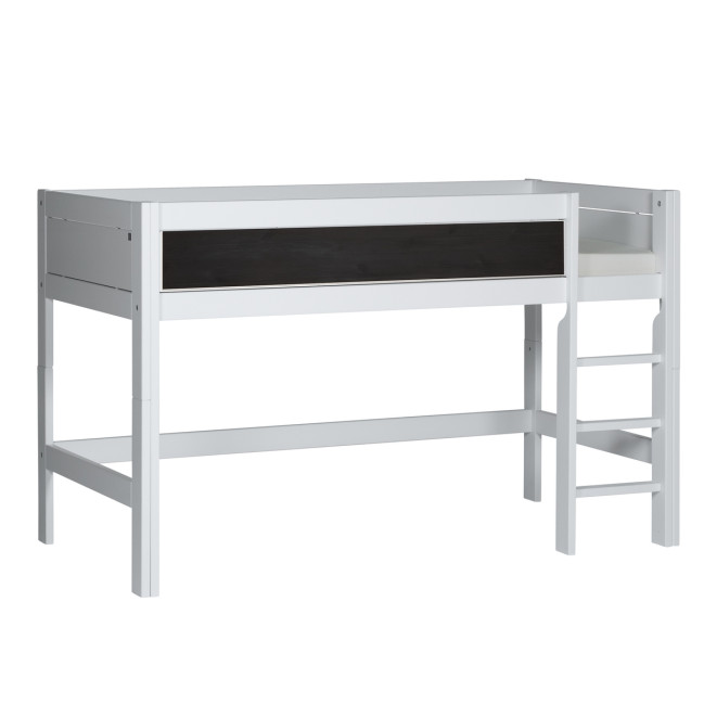 Lifetime Lit mezzanine mi-hauteur échelle droite avec sommier Luxe, blanc