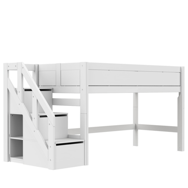 Lifetime Kidsrooms Half-height bed with staircase and roller floor 128 x 257 x 102 cm white