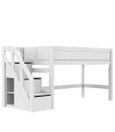 Lifetime Kidsrooms Half-height bed with staircase and roller floor 128 x 257 x 102 cm white