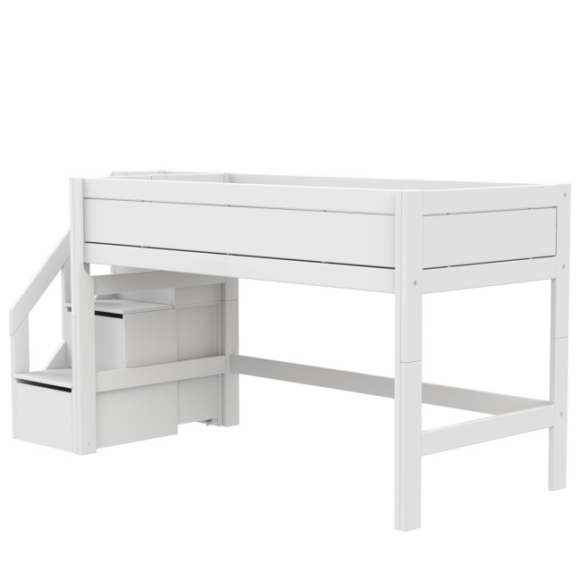 Lifetime Kidsrooms Half-height bed with staircase and roller floor 128 x 257 x 102 cm white