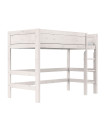Lifetime medium loft bed 113cm with rolling floor with straight ladder whitewash