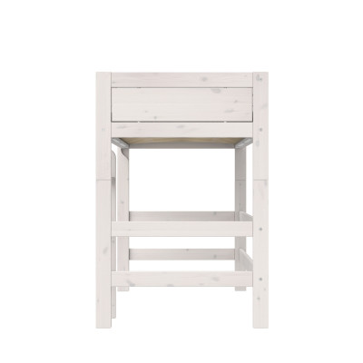 Lifetime Mittel Hochbett 113cm mit Rollboden gerade Leiter whitewash