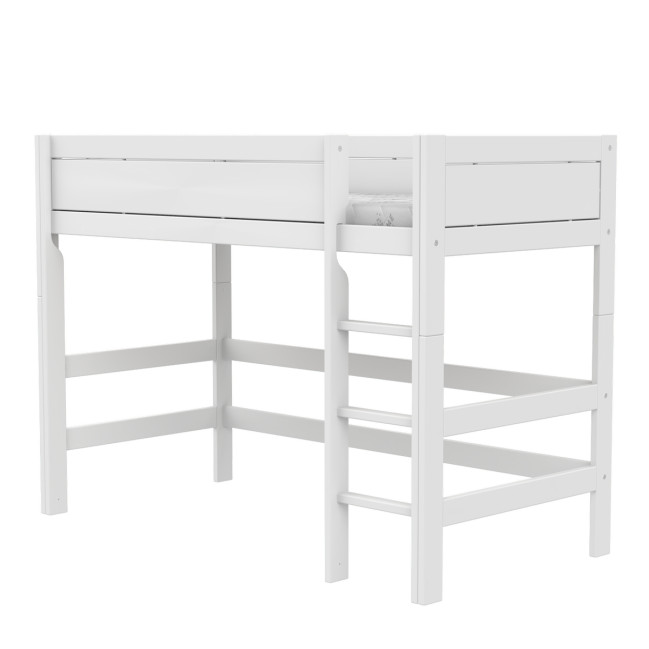 Lifetime Mittel Hochbett 152 cm mit Rollboden gerade Leiter weiss