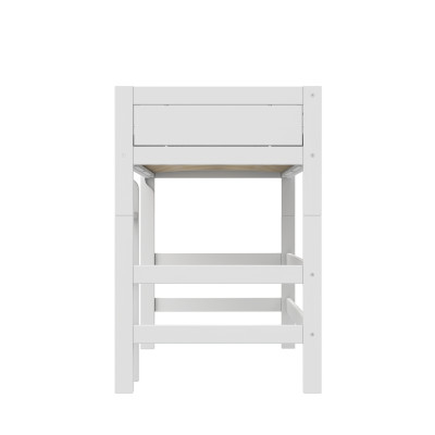 Lifetime Mittel Hochbett 152 cm mit Rollboden gerade Leiter weiss