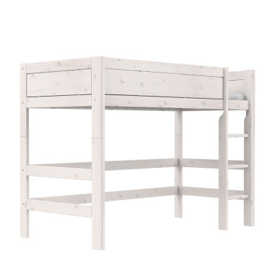 Lifetime loft bed 152cm with deluxe slatted frame whitewash