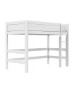 Lifetime Lit mezzanine 113 cm avec échelle droite et sommier Luxe, blanc