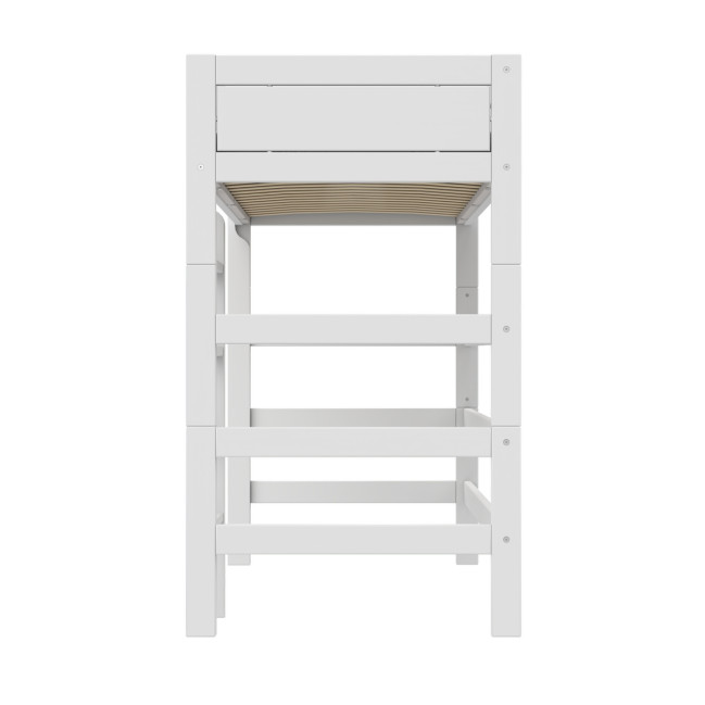 Lifetime lit mezzanine 177 cm avec échelle droite et sommier standard blanc