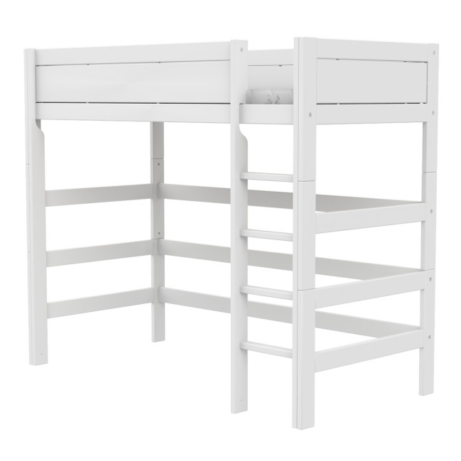 Lifetime Hochbett mit Deluxe Lattenrost und gerade Leiter weiss