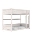 Lifetime niedriges Etagenbett mit gerader Leiter 90 x 200 cm, Premium Lattenrost whitewash
