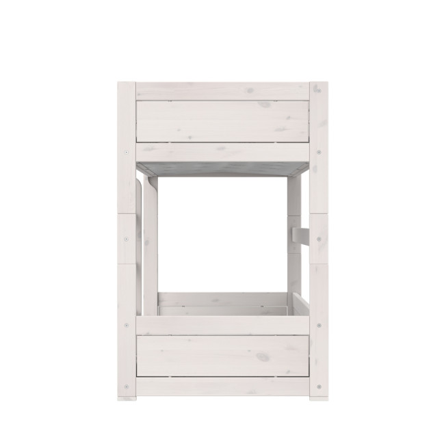 Lifetime niedriges Etagenbett mit gerader Leiter 90 x 200 cm, Premium Lattenrost whitewash