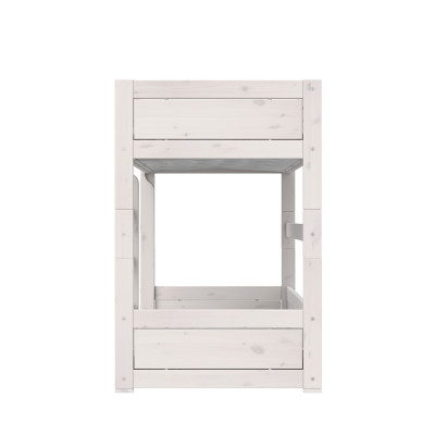 Letto a castello basso con scaletta dritta Lifetime 90 x 200 cm telaio a doghe premium whitewash