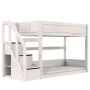 Lifetime low bunk bed with stepladder 90 x 200 cm, slatted base standard whitewash