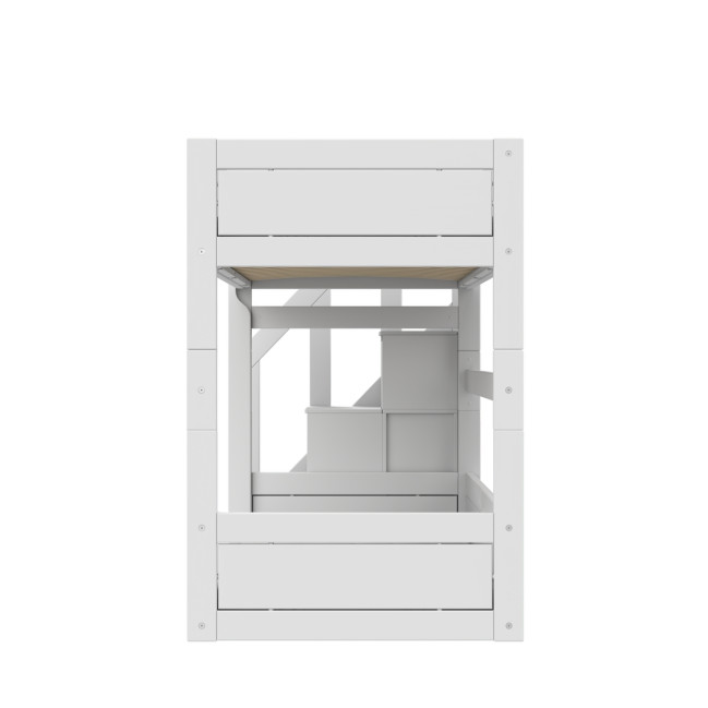 Lifetime lit superposé avec escabeau 90 x 200 cm, sommier premium blanc