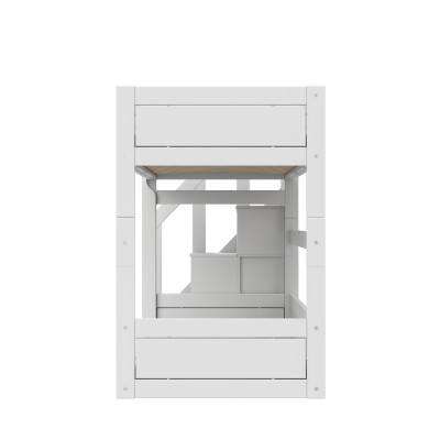 Lifetime lit superposé avec escabeau 90 x 200 cm, sommier premium blanc