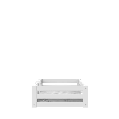 Lit simple Montessori pour enfant Lifetime Elements avec sommier à lattes standard en blanc