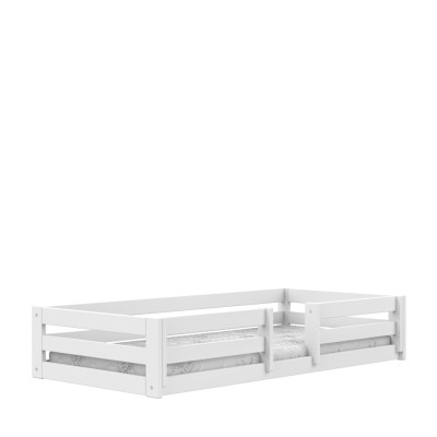 Lit simple Montessori pour enfant Lifetime Elements avec sommier à lattes standard en blanc