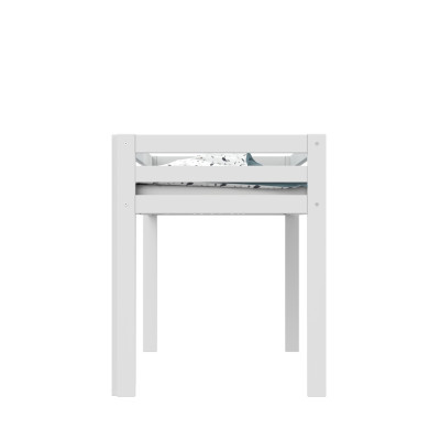 Letto a mezza altezza Lifetime Elements con scala dritta e telaio a doghe standard bianco