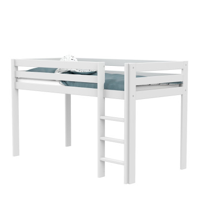 Lifetime half-high bed Elements with Ladder and with standard slatted base white