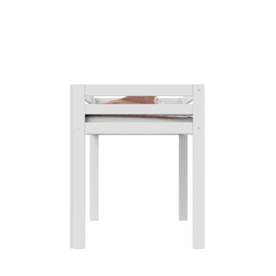 Lifetime Lit mezzanine mi-hauteur échelle droite avec sommier premium, blanc