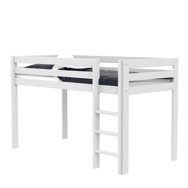 Lifetime half-high bed Elements with Ladder and with standard slatted base white