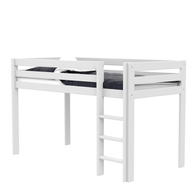 Lifetime half-high bed Elements with Ladder and with standard slatted base white