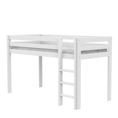 Letto a mezza altezza Lifetime Elements con scala dritta e telaio a doghe standard bianco