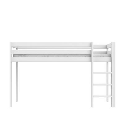 Lifetime Halbhohes Bett Elements mit gerader Leiter und Standard Lattenrost weiss