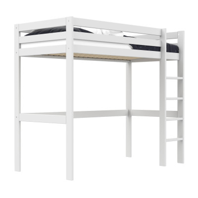 Lifetime high bed Elements with Ladder and with standard slatted base white