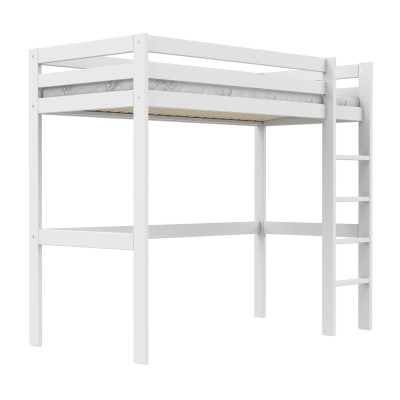 Lifetime high bed Elements with Ladder and with standard slatted base white