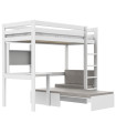 Lifetime high bed Study & Relax Elements with Ladder and with standard slatted base white