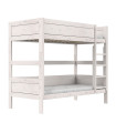 Letto a castello Lifetime con scala dritta, rete a doghe standard, whitewash