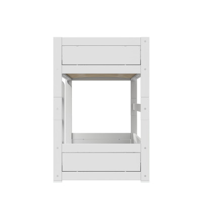 Lifetime low bunkbed with straight ladder 90 x 200 cm, slatted base premium white