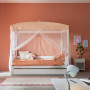Lifetime single bed with canopy Sweet Pink 120 x 200 cm with slatted frame standard whitewash