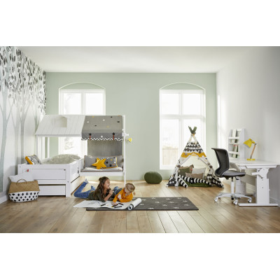 Lifetime - Chambre d’enfant Beachhouse Corner 1, 90x200 cm, avec banc et cadre à lattes