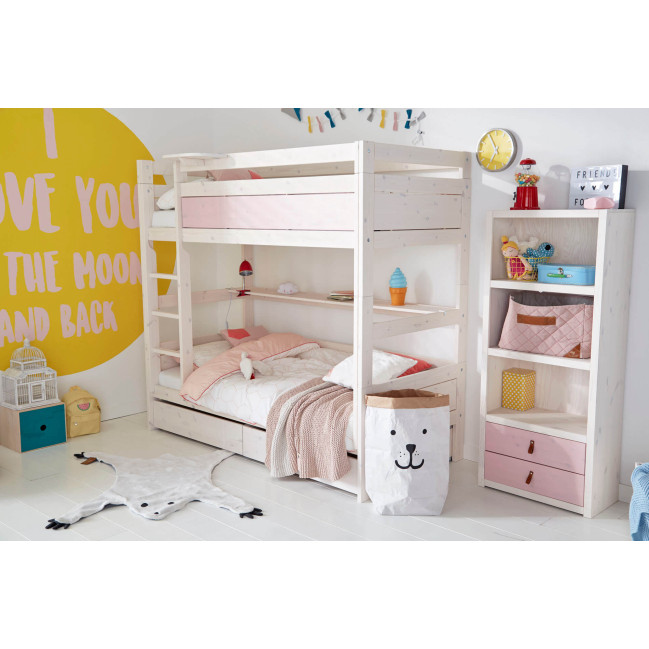 Lit superposé Lifetime Lit superposé avec échelle, bibliothèque, protection contre les chutes, cadre à 2 lattes de r