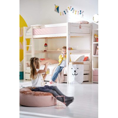 Lit superposé Lifetime Lit superposé avec échelle, bibliothèque, protection contre les chutes, cadre à 2 lattes de r