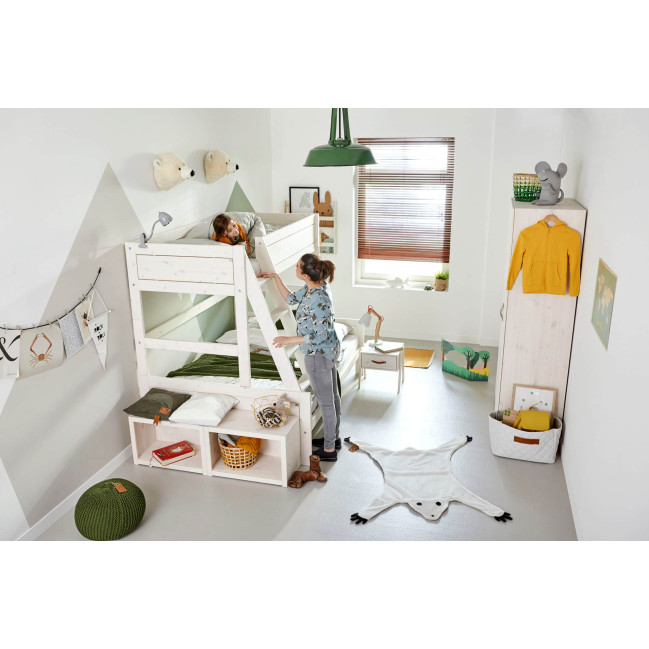 Letto a castello Lifetime Family 90/120 con struttura a doghe deluxe bianca