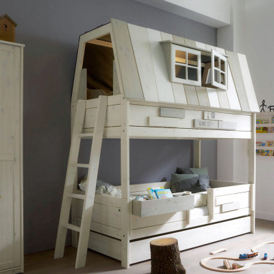 Lifetime HANGOUT KOMBO - Letto avventura con scala inclinata, telaio a doghe a rullo imbiancato