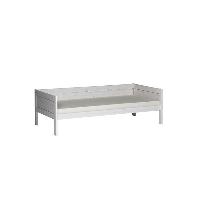 Lifetime Lit de base 90x200 cm avec sommier Luxe, whitewash