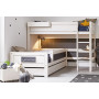 Letto a castello ad angolo Lifetime Colin con scala inclinata e struttura a doghe Whitewash