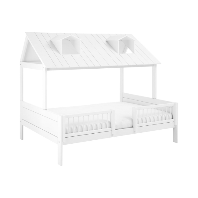 Casa sulla spiaggia con tetto bianco Lifetime con abbaino, bianco a metà lato