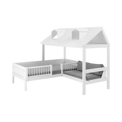 Weisses Dach Beach House mit Gaube / Halbseitig