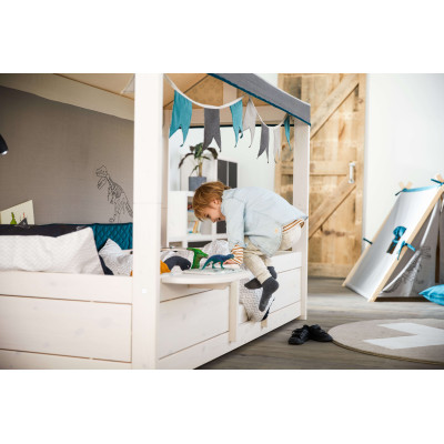Lifetime Dino 4 en 1 lit pour toit en tissu, 90x200 cm avec RL Whitewash