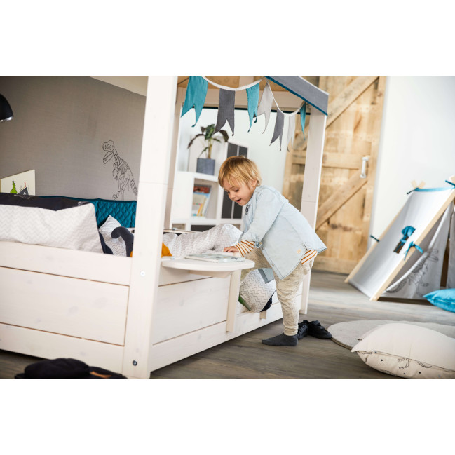 Lifetime Dino 4 in 1 letto per tetto in tessuto, 90x200 cm con RL Whitewash