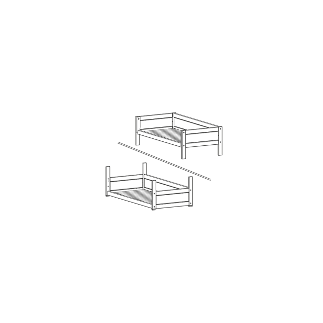 Tête + pied de lit Fait de base De 4 à 1 lit Blanc