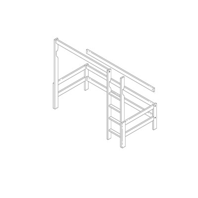 Kit di conversione Lifetime in letto a soppalco con scala diritta per Art. 4640/46401 bianco