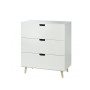 Manis-h chest of drawers with 3 drawers Snow white