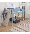 Manis-h ASK middle loft bed 90x200 cm with slatted frame Snow white